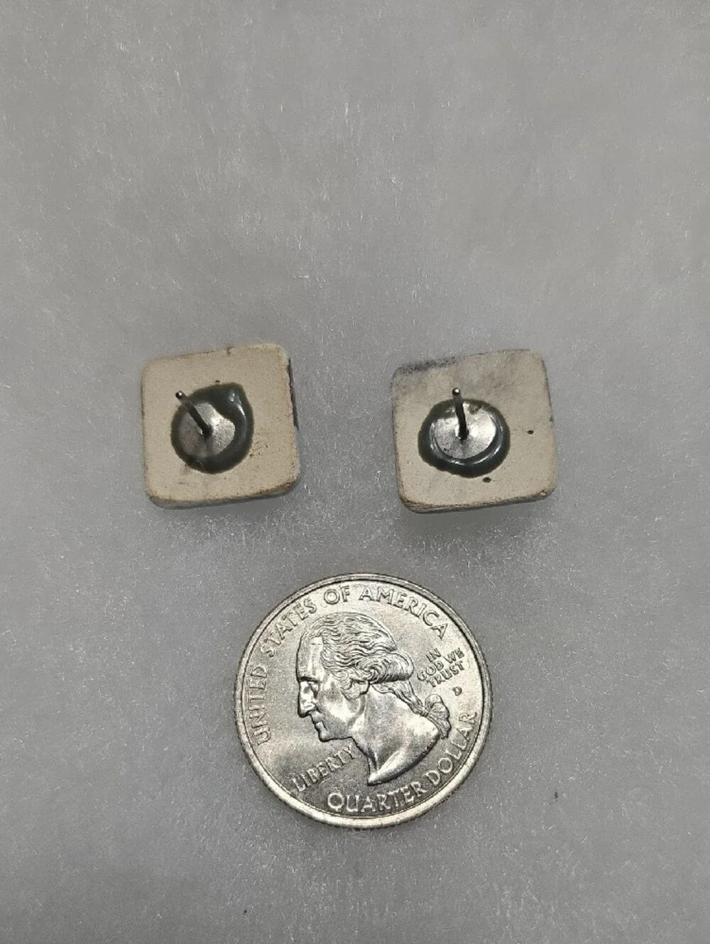 Handmade Blue and Purple Square Stud Earrings